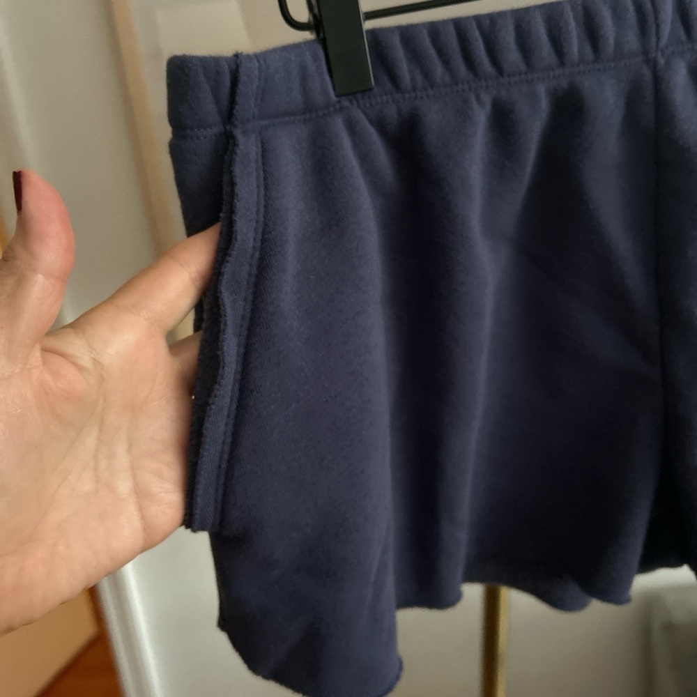 Women's Navy Blue Bear Usa Graphic Shorts Size L Lounge Comfy Bear - Picture 5 of 7